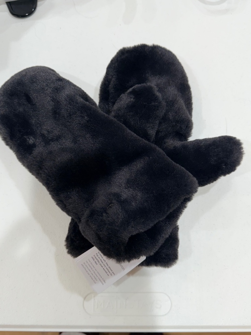 NWT Lululemon Plush Fleece Mittens Gloves Faux Fur SNOW L/XL NEW w/ TAG Black